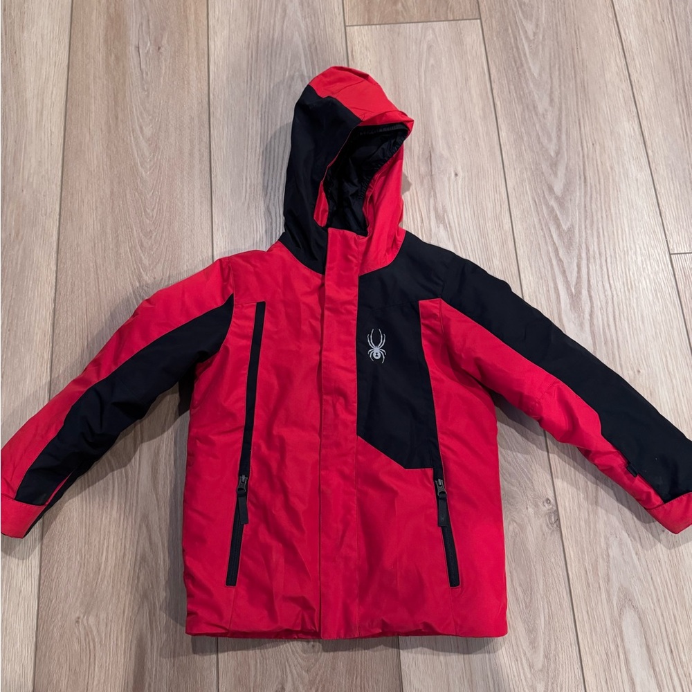 Spyder Kids Puffer Jacket in Red and Black